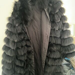 Elegant Black Fur Coat